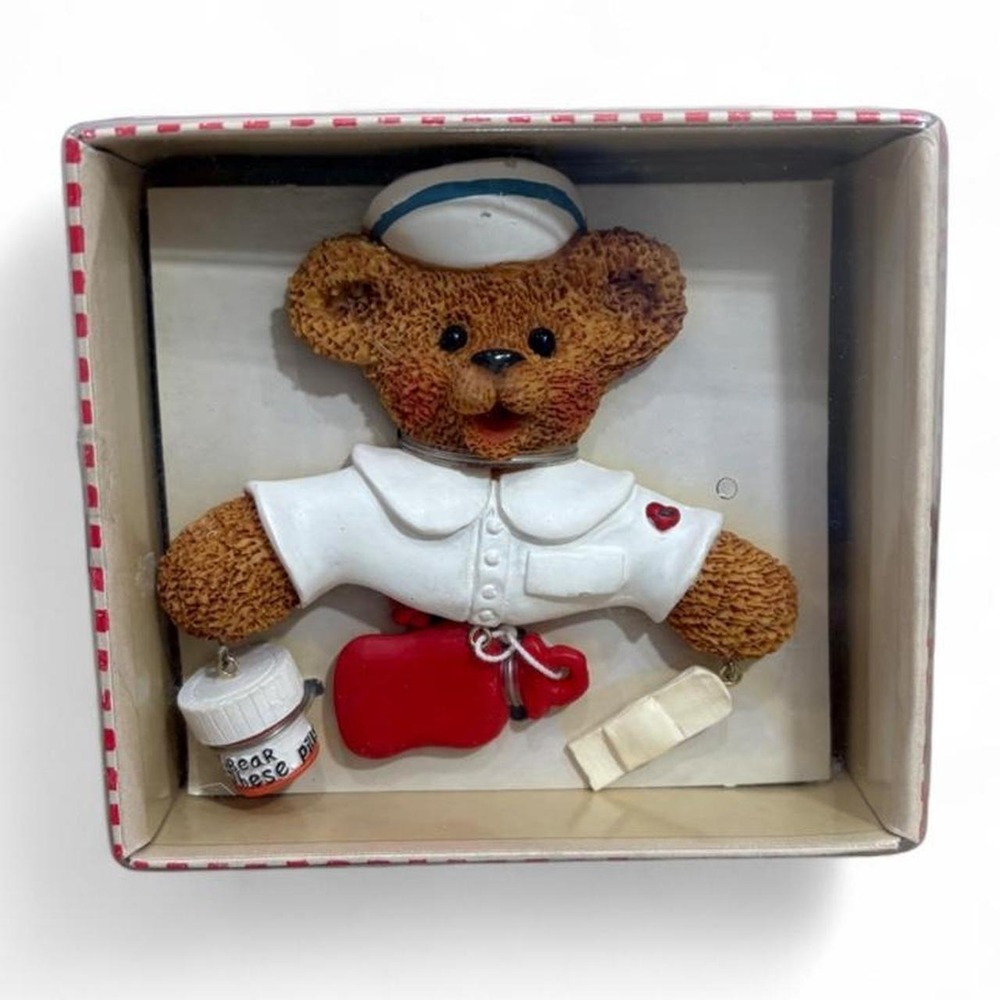 Vintage Nurse Teddy Bear Ornament Kurt S. Adler Holiday Christmas Gift Medical